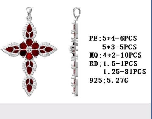 10K Gold Semi Mount Pendant Setting Pear PE 5X4mm PE 5X3mm MQ 4X2mm Moissanite Accent DHJ