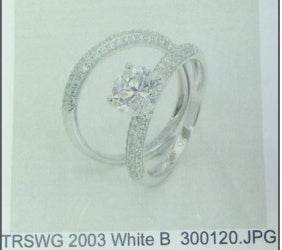 18K Gold Semi Mount Ring Setting Round RD 7X7mm Engagement Ring Set Diamond Accent DHJ