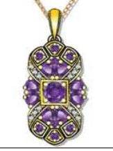 18K Gold Semi Mount Pendant Setting Round RD 5X5mm Diamond Accent DHJ