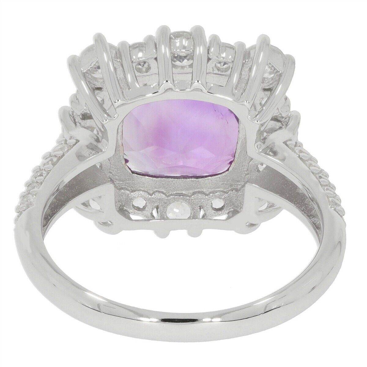 Platinum Semi Mount Ring Setting Cushion CU 10x10mm Halo Diamond Accent Syzjewelry