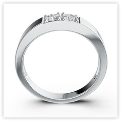 Men's Platinum Semi Mount Ring Setting Round RD 4x4mm Two Stone Ring Toi et Moi DHJ
