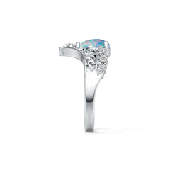 14K Gold Semi Mount Ring Setting Pear PE 8x6mm D-PJC26676 Cabochon Diamond Accent Syzjewelry