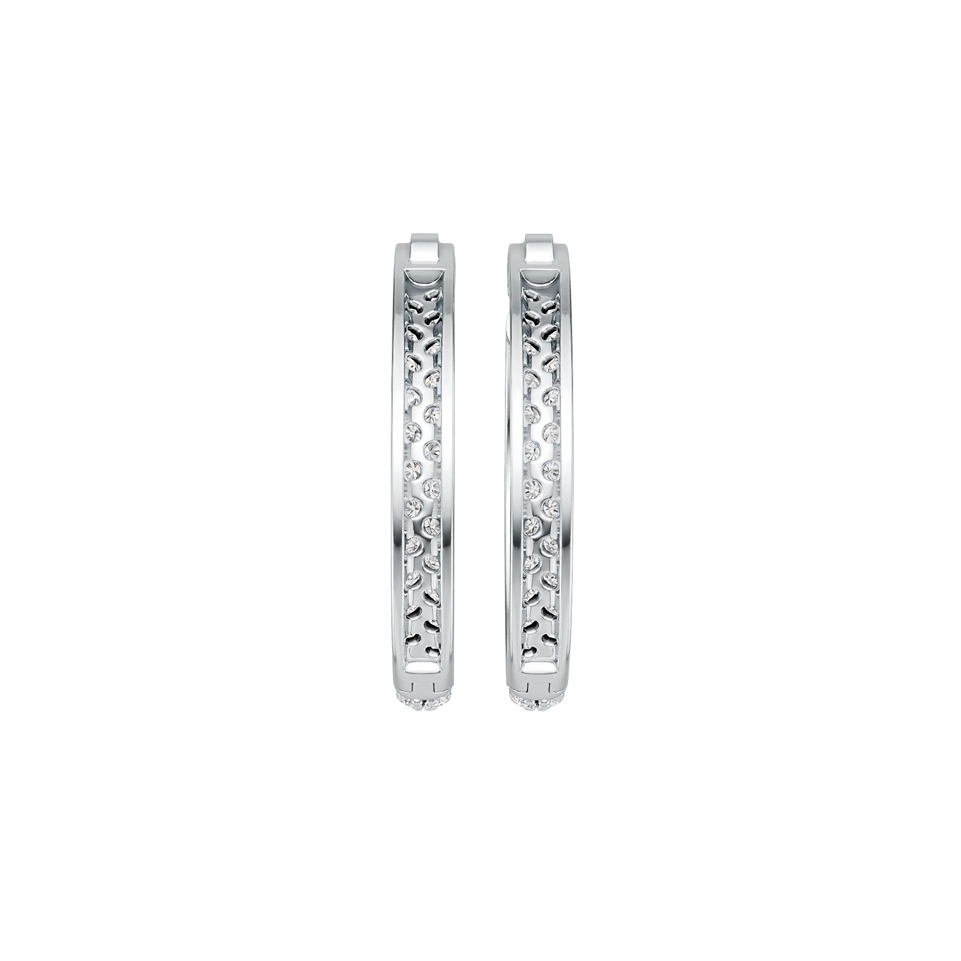 10K Gold Hoop Earrings with White Topaz or Moissanite Moissanite Accent DHJ