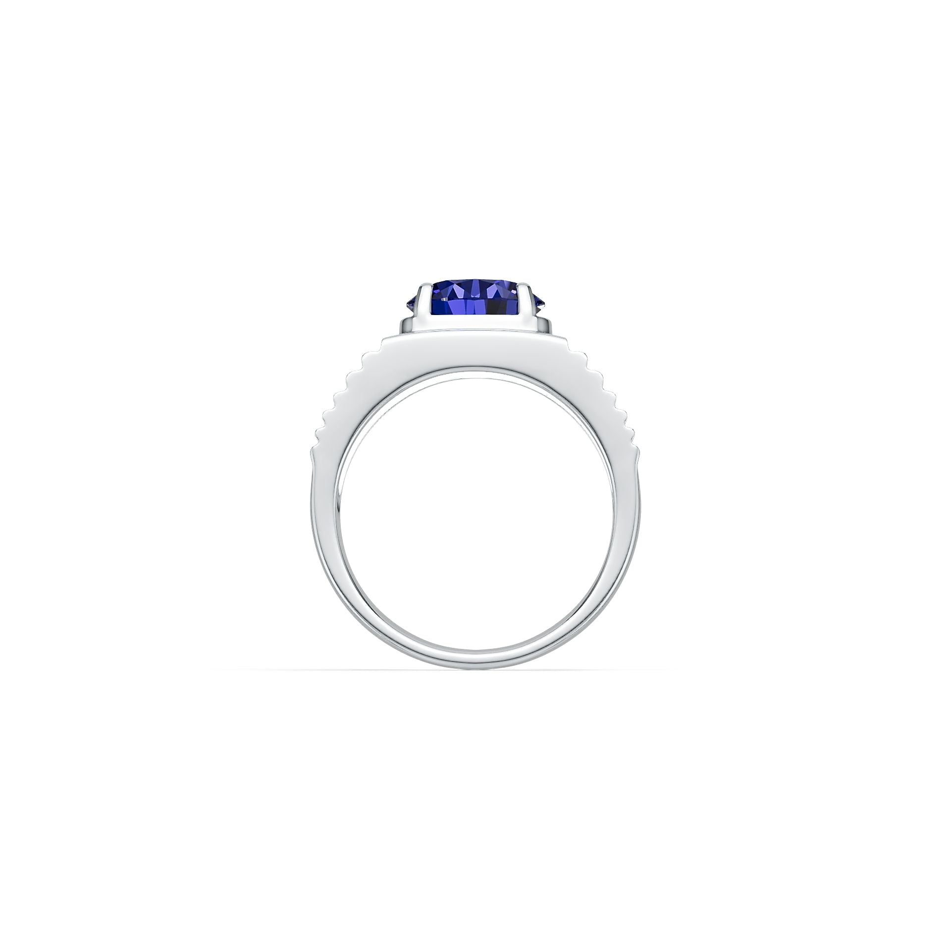 Men's Platinum Semi Mount Ring Setting Round RD 10X10mm Solid 925 Silver Syzjewelry