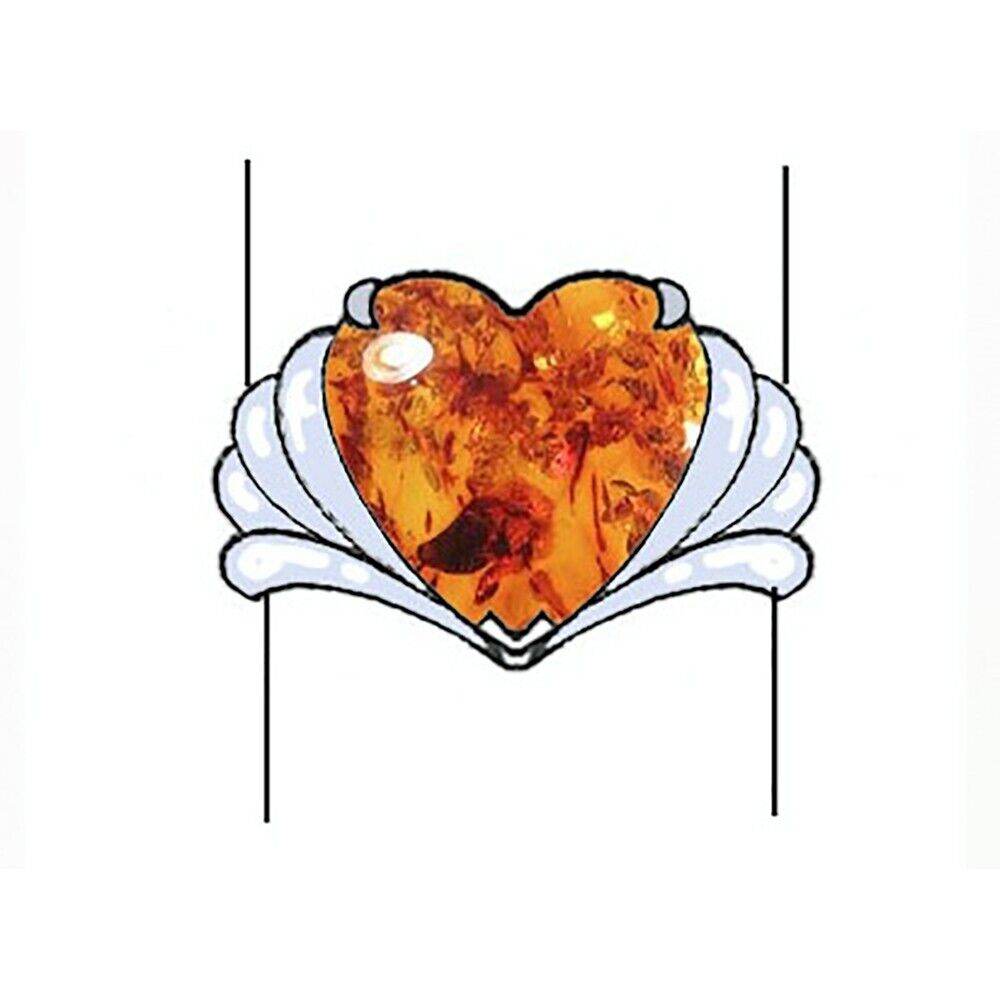 Platinum Semi Mount Ring Setting Heart HT 15X15mm Crown 17969R Syzjewelry