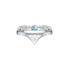18K Gold Semi Mount Ring Setting Pear PE 8x6mm D-PJC26676 Cabochon Diamond Accent Syzjewelry