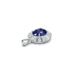 Platinum Semi Mount Pendant Setting Oval Ov 12x10mm Diamond Accent Syz Jewelry