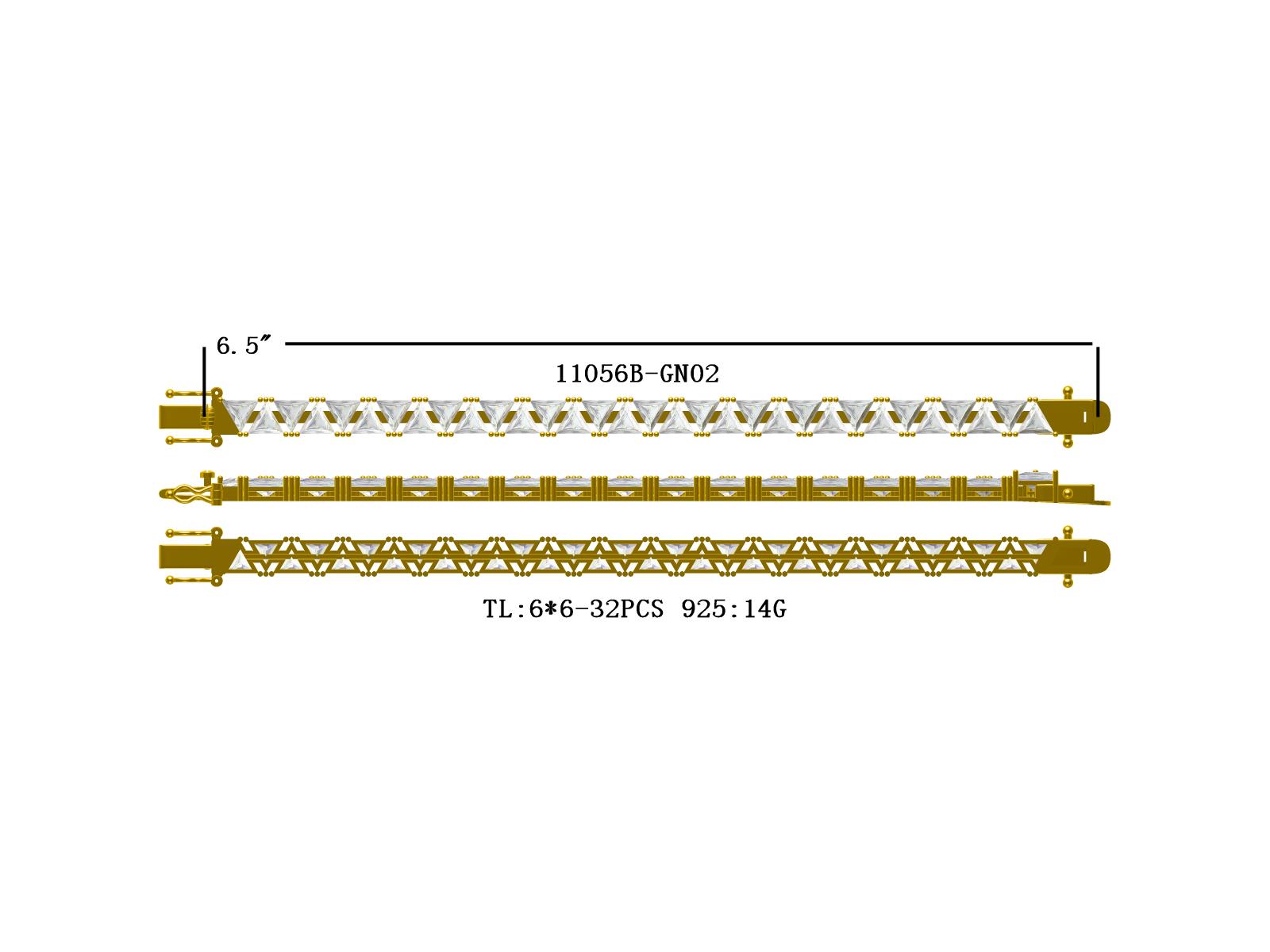 10K Gold Semi Mount Bracelet Setting Trillion Tr 6x6mm Syzjewelry