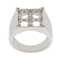 Men’s Sterling Silver Semi Mount Ring Setting – Round RD 5x5mm Solitaire Style - Syzjewelry
