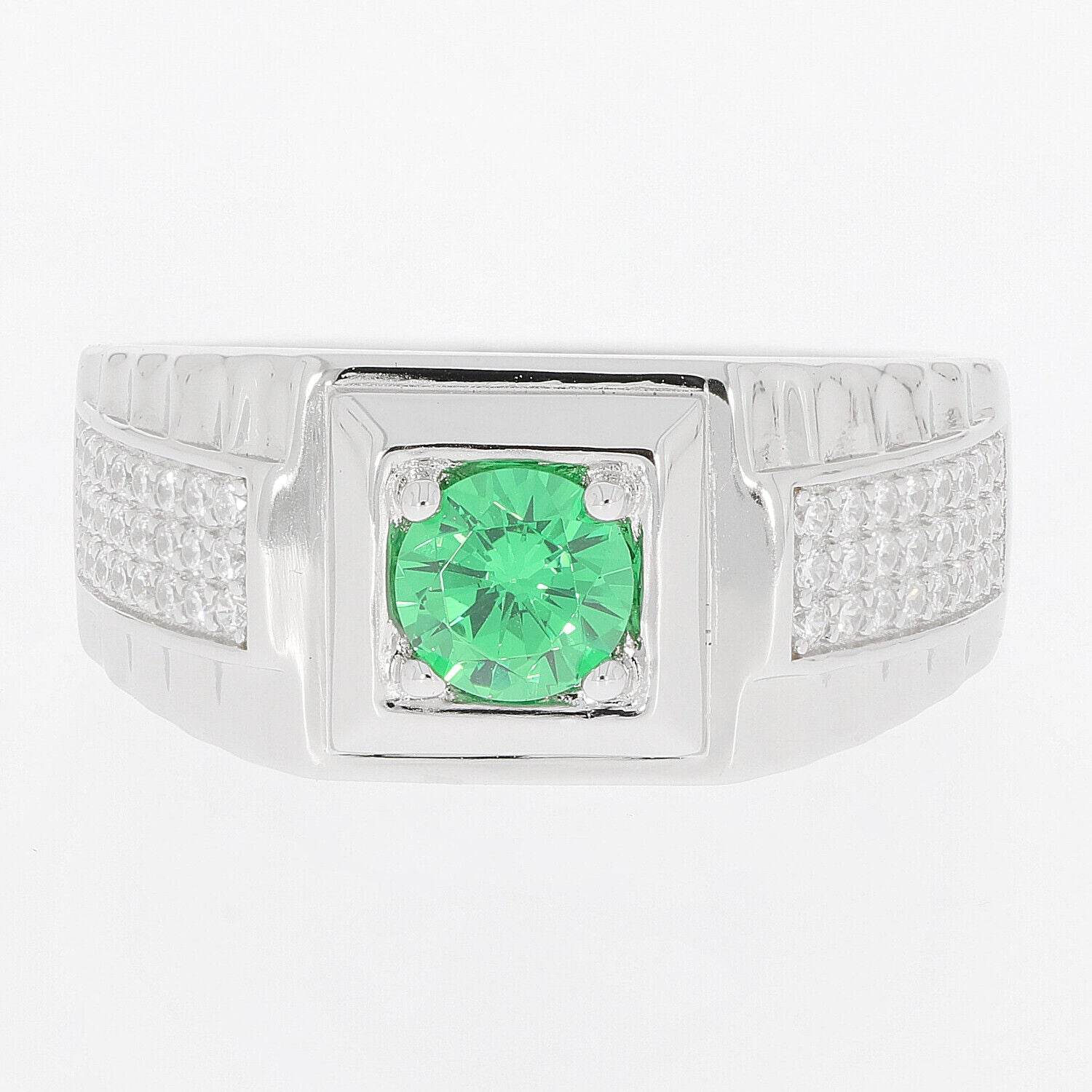 Men's Sterling Silver Semi Mount Ring Setting Round RD 5x5mm White Topaz - Syzjewelry