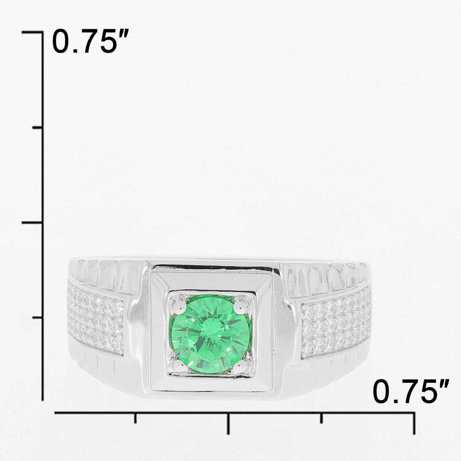 Men's Sterling Silver Semi Mount Ring Setting Round RD 5x5mm White Topaz - Syzjewelry