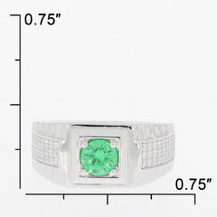 Men's Sterling Silver Semi Mount Ring Setting Round RD 5x5mm White Topaz - Syzjewelry