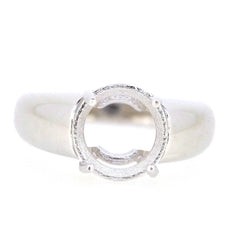 Men's Sterling Silver Semi Mount Ring Setting Round RD 11x11mm Male - Syzjewelry