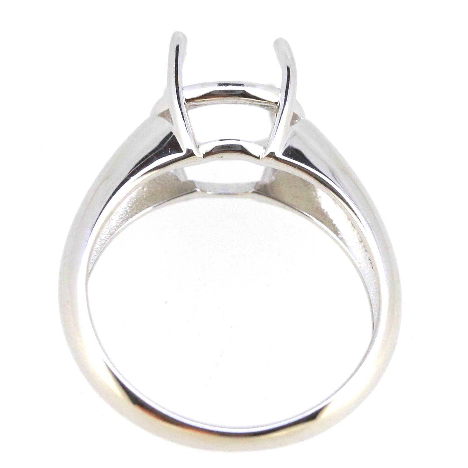 Men's Sterling Silver Semi Mount Ring Setting Round RD 11x11mm Male - Syzjewelry