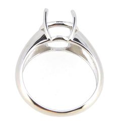 Men's Sterling Silver Semi Mount Ring Setting Round RD 11x11mm Male - Syzjewelry