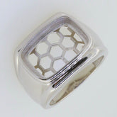 Men's Sterling silver Semi Mount Ring Setting Cushion CU 15X11mm Cabochon - Syzjewelry