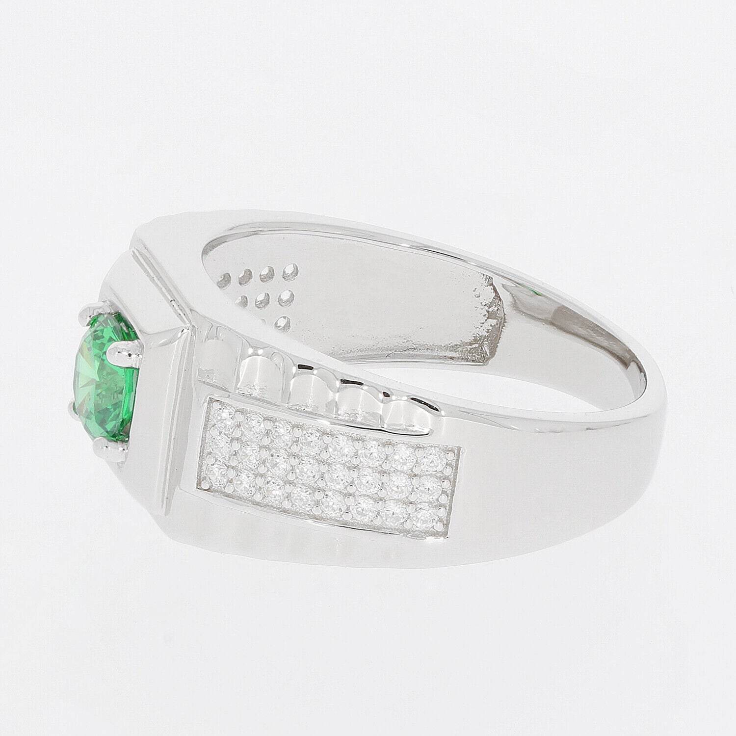 Men's Sterling Silver Semi Mount Ring Setting Round RD 5x5mm White Topaz - Syzjewelry