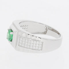 Men's Sterling Silver Semi Mount Ring Setting Round RD 5x5mm White Topaz - Syzjewelry