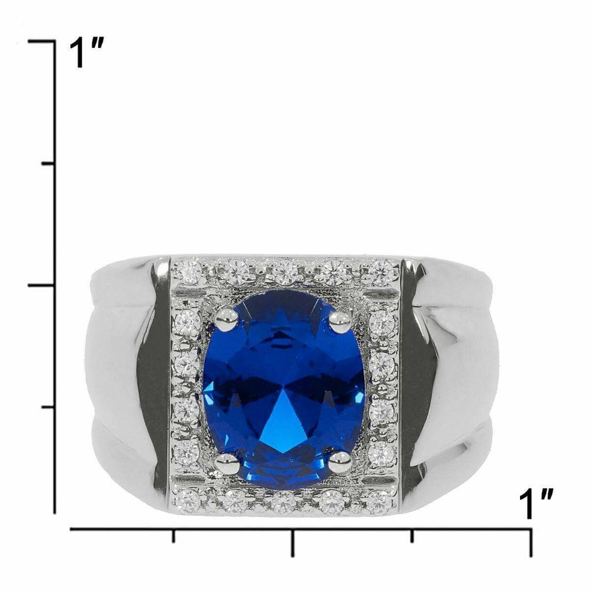 Men's Sterling Silver Semi Mount Ring Setting OV 10X8mm Halo Accent - Syzjewelry