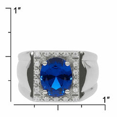 Men's Sterling Silver Semi Mount Ring Setting OV 10X8mm Halo Accent - Syzjewelry