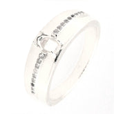 Men's Sterling Silver Semi Mount Ring Setting Oval OV 7X5mm - Syzjewelry