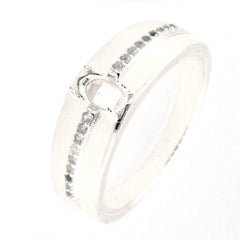 Men's Sterling Silver Semi Mount Ring Setting Oval OV 7X5mm - Syzjewelry