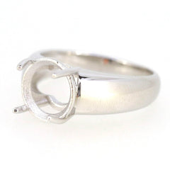 Men's Sterling Silver Semi Mount Ring Setting Round RD 11x11mm Male - Syzjewelry