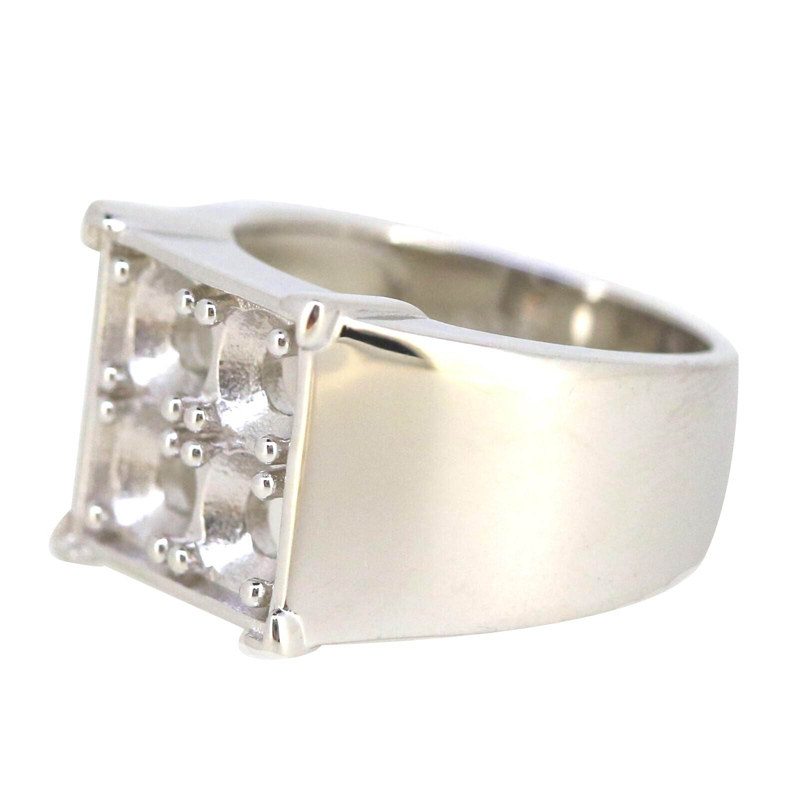 Men’s Sterling Silver Semi Mount Ring Setting – Round RD 5x5mm Solitaire Style - Syzjewelry