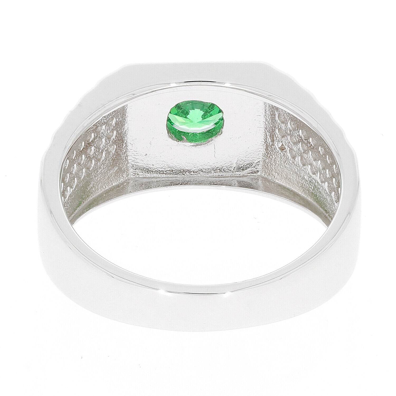 Men's Sterling Silver Semi Mount Ring Setting Round RD 5x5mm White Topaz - Syzjewelry