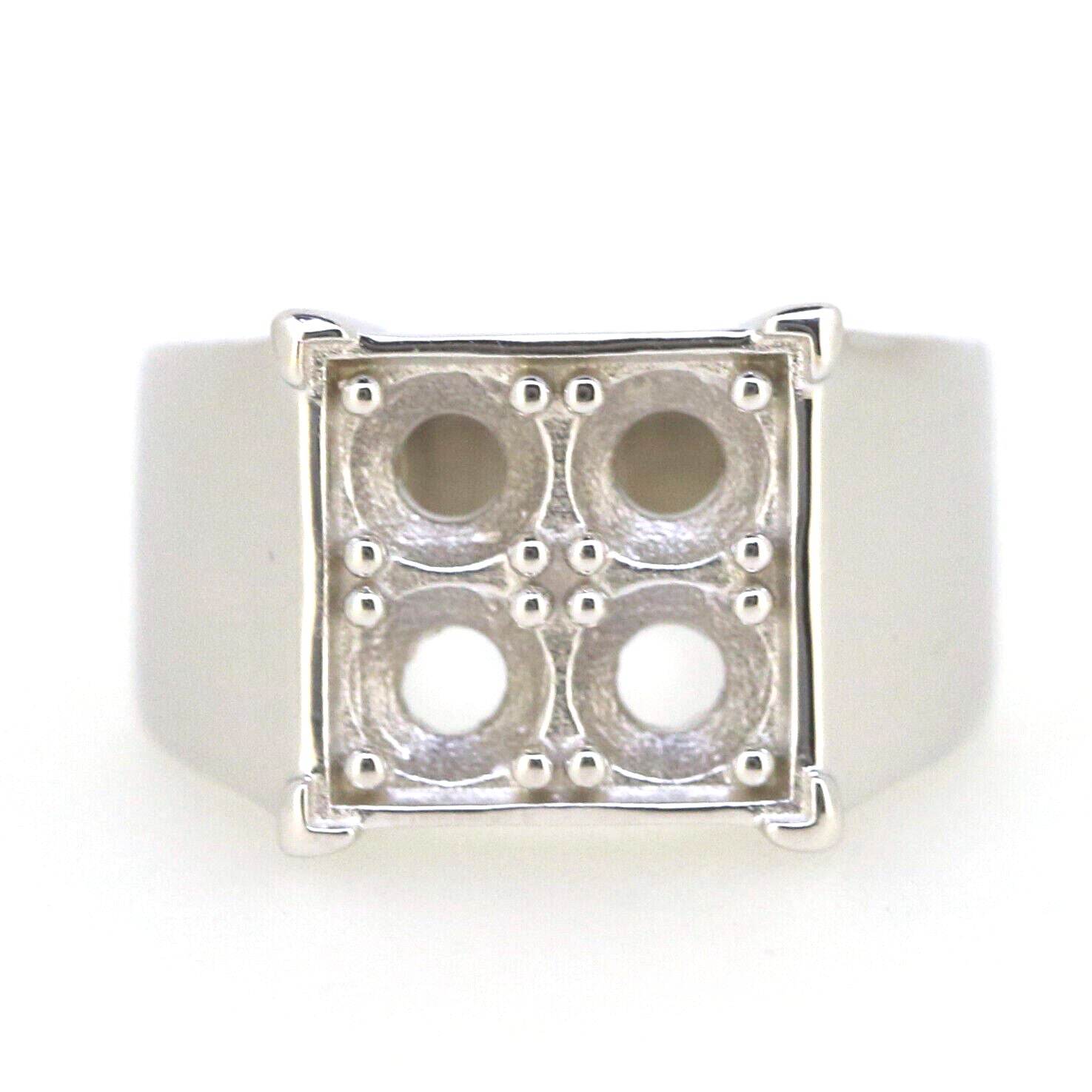 Men’s Sterling Silver Semi Mount Ring Setting – Round RD 5x5mm Solitaire Style - Syzjewelry