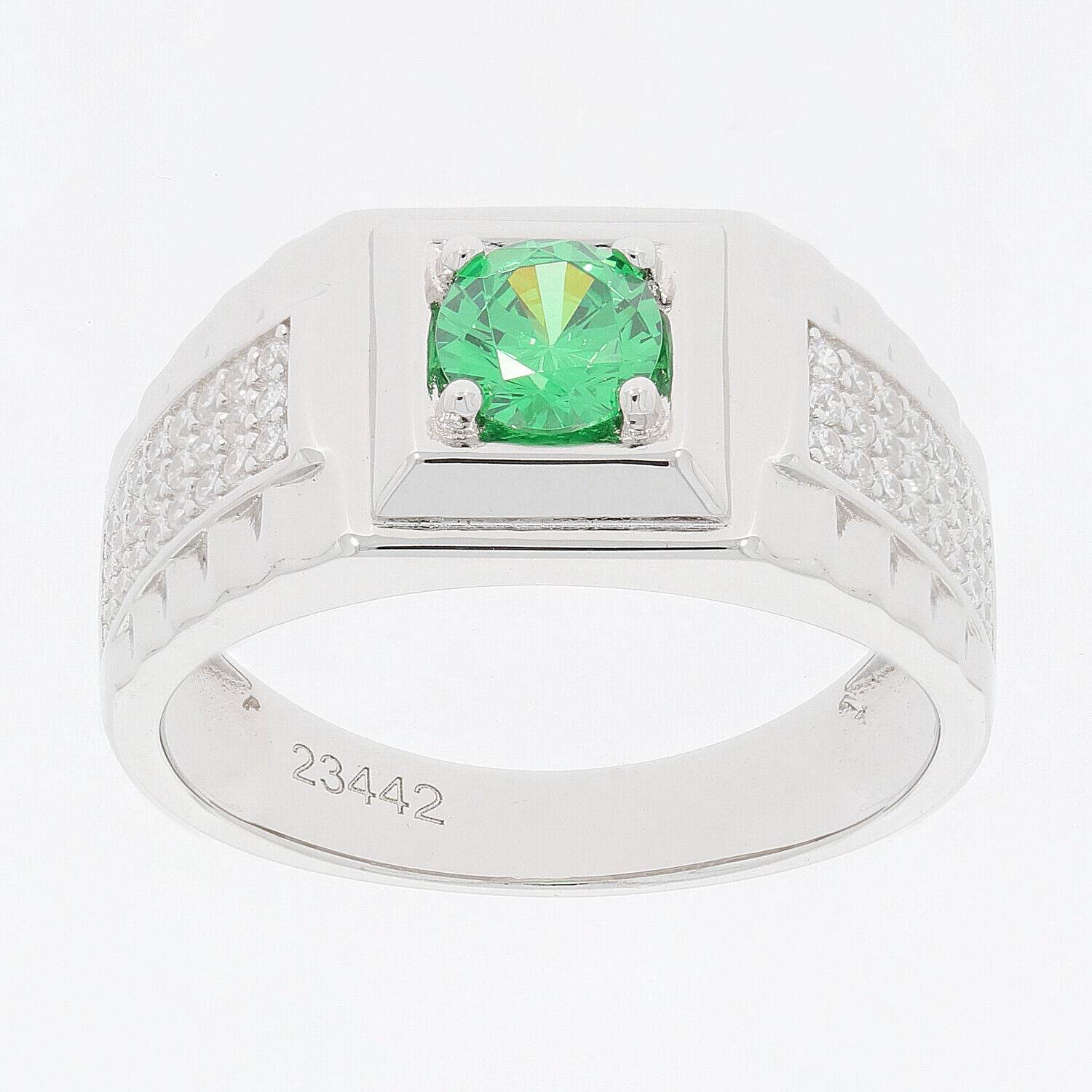 Men's Sterling Silver Semi Mount Ring Setting Round RD 5x5mm White Topaz - Syzjewelry