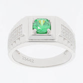 Men's Sterling Silver Semi Mount Ring Setting Round RD 5x5mm White Topaz - Syzjewelry