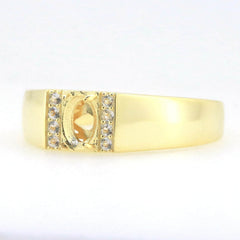 Men's Sterling Silver Semi Mount Ring Setting Oval OV 7X5mm - Syzjewelry