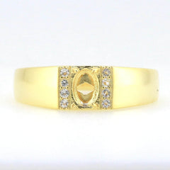 Men's Sterling Silver Semi Mount Ring Setting Oval OV 7X5mm - Syzjewelry