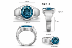 Sterling Silver Semi Mount Ring Setting Round RD 10X10X6.3mm Bezel Brushed Finish Syzjewelry