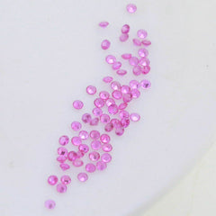 Natural Pink Sapphire Round Faceted Cut Loose Gemstone 1 1.3 1.5 1.7 2 mm lot - Syzjewelry