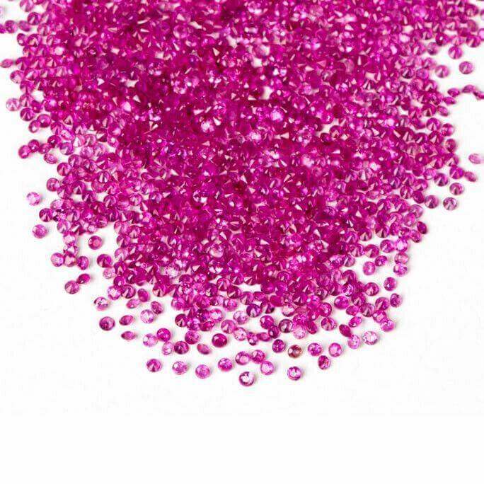 Natural Pink Sapphire Round Faceted Cut Loose Gemstone 1 1.3 1.5 1.7 2 mm lot - Syzjewelry