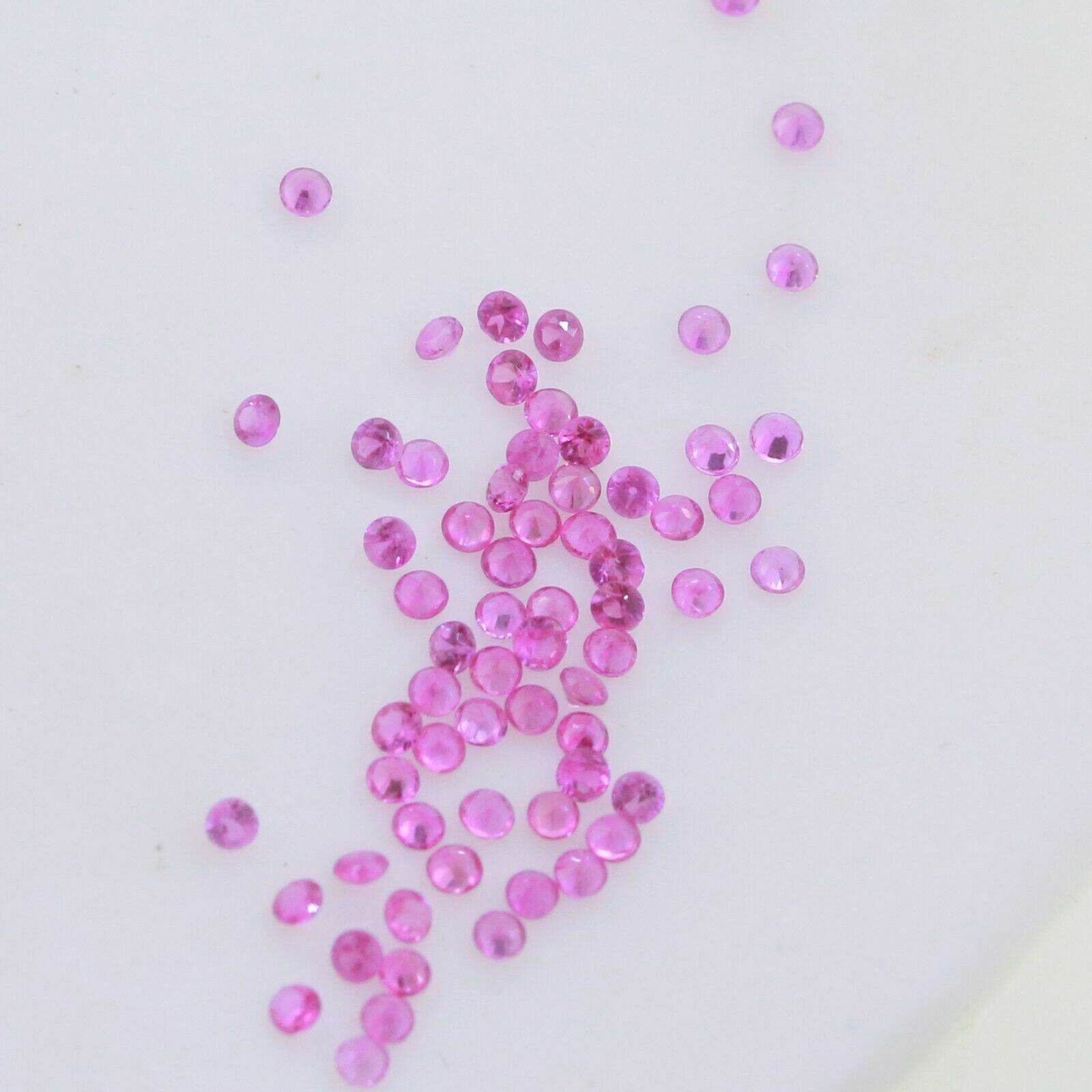 Natural Pink Sapphire Round Faceted Cut Loose Gemstone 1 1.3 1.5 1.7 2 mm lot - Syzjewelry