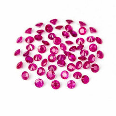 Natural Pink Sapphire Round Faceted Cut Loose Gemstone 1 1.3 1.5 1.7 2 mm lot - Syzjewelry