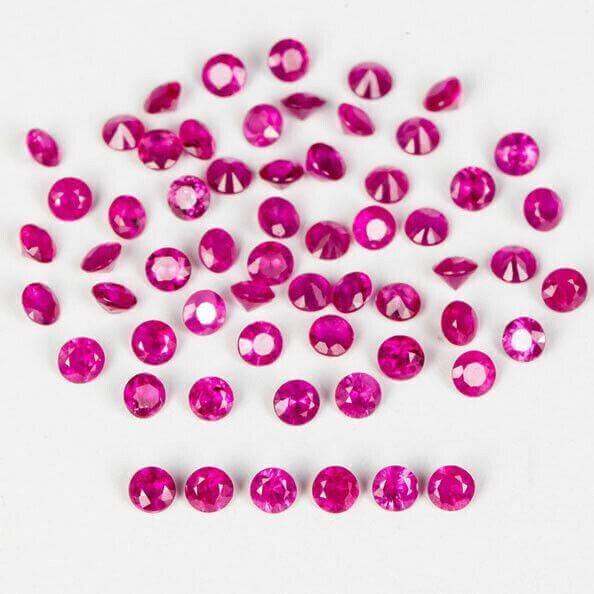Natural Pink Sapphire Round Faceted Cut Loose Gemstone 1 1.3 1.5 1.7 2 mm lot - Syzjewelry