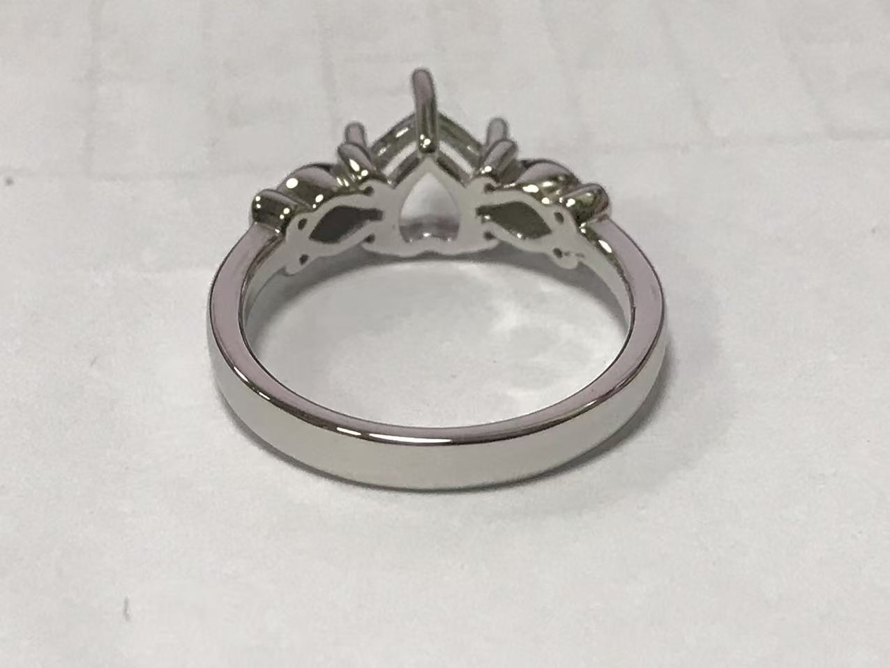 Custom Platinum Semi Mount Ring Setting Heart HT 6.5mm Syzjewelry