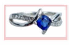 Sterling Silver Ring with Cushion CU 5x5mm Blue Sapphire White Topaz Size 9.5 Syzjewelry