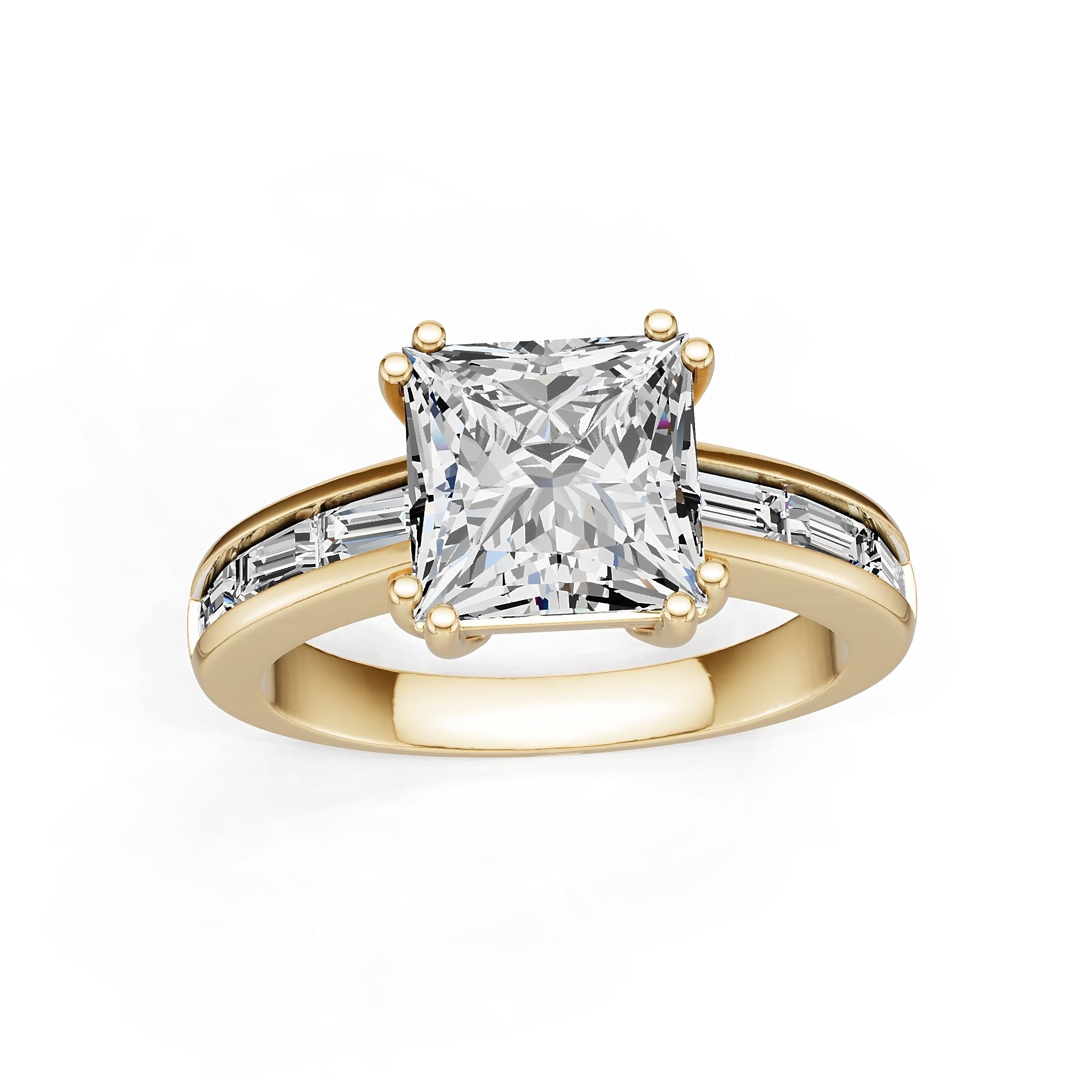Sterling Silver Semi Mount Ring Setting Princess PS 8mm DHJ