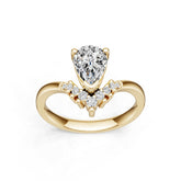 Sterling Silver Semi Mount Ring Setting Pear PE 9x6mm DHJ