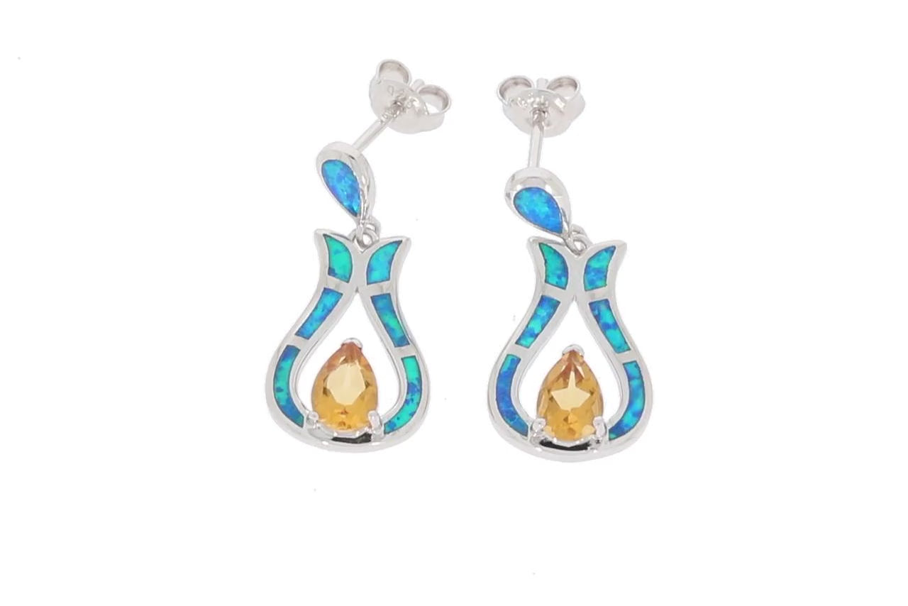 Sterling Silver Semi Mount Earrings Setting Pear PE 7X5mm