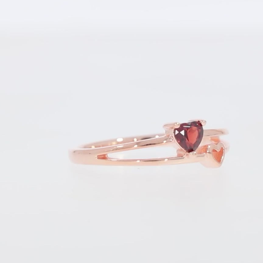 Anillo de Plata de Ley Semi Montura con Ajuste en Forma de Corazón HT 4X4mm D-PJC27023RR