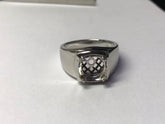 Platinum Semi Mount Ring Setting Round RD 10x10mm Men's Ring Setting Full Bezel Set Syz Jewelry