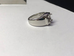 Platinum Semi Mount Ring Setting Round RD 10x10mm Men's Ring Setting Full Bezel Set Syz Jewelry