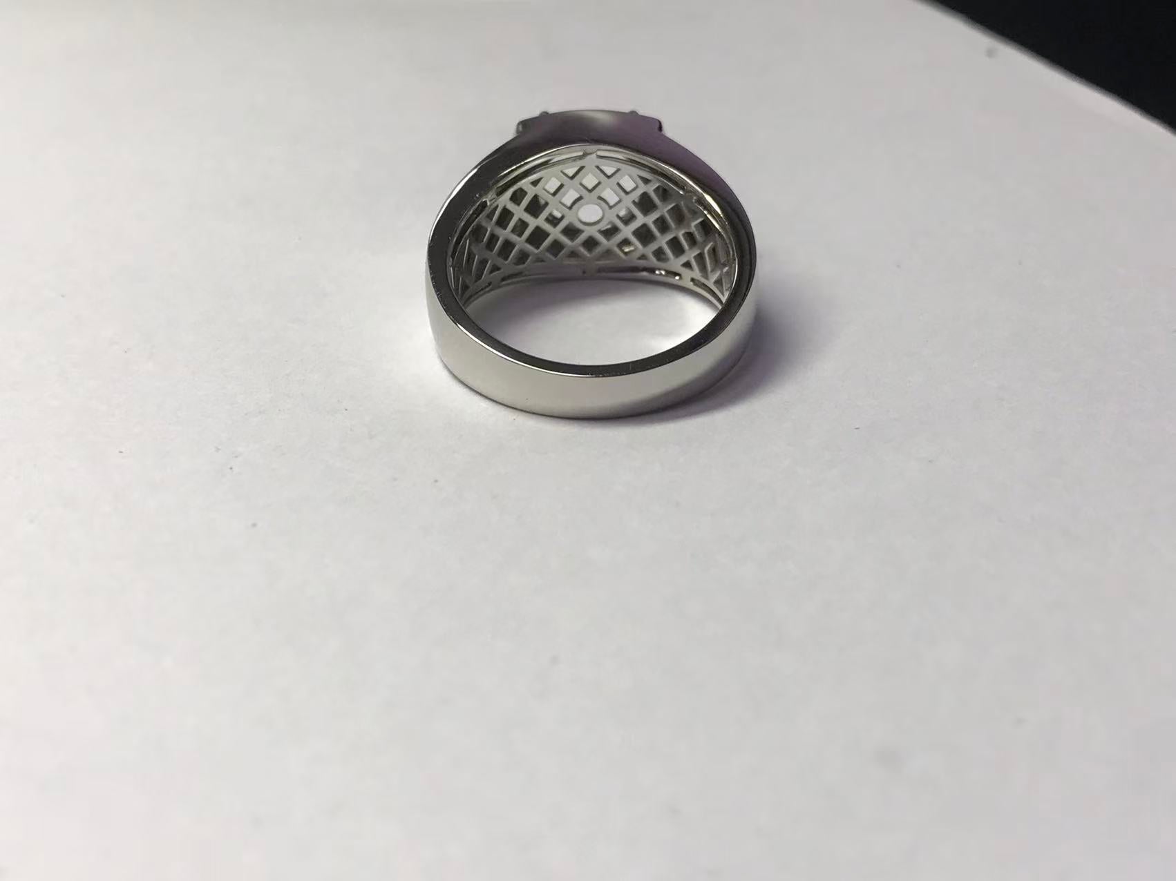 Platinum Semi Mount Ring Setting Round RD 10x10mm Men's Ring Setting Full Bezel Set Syz Jewelry