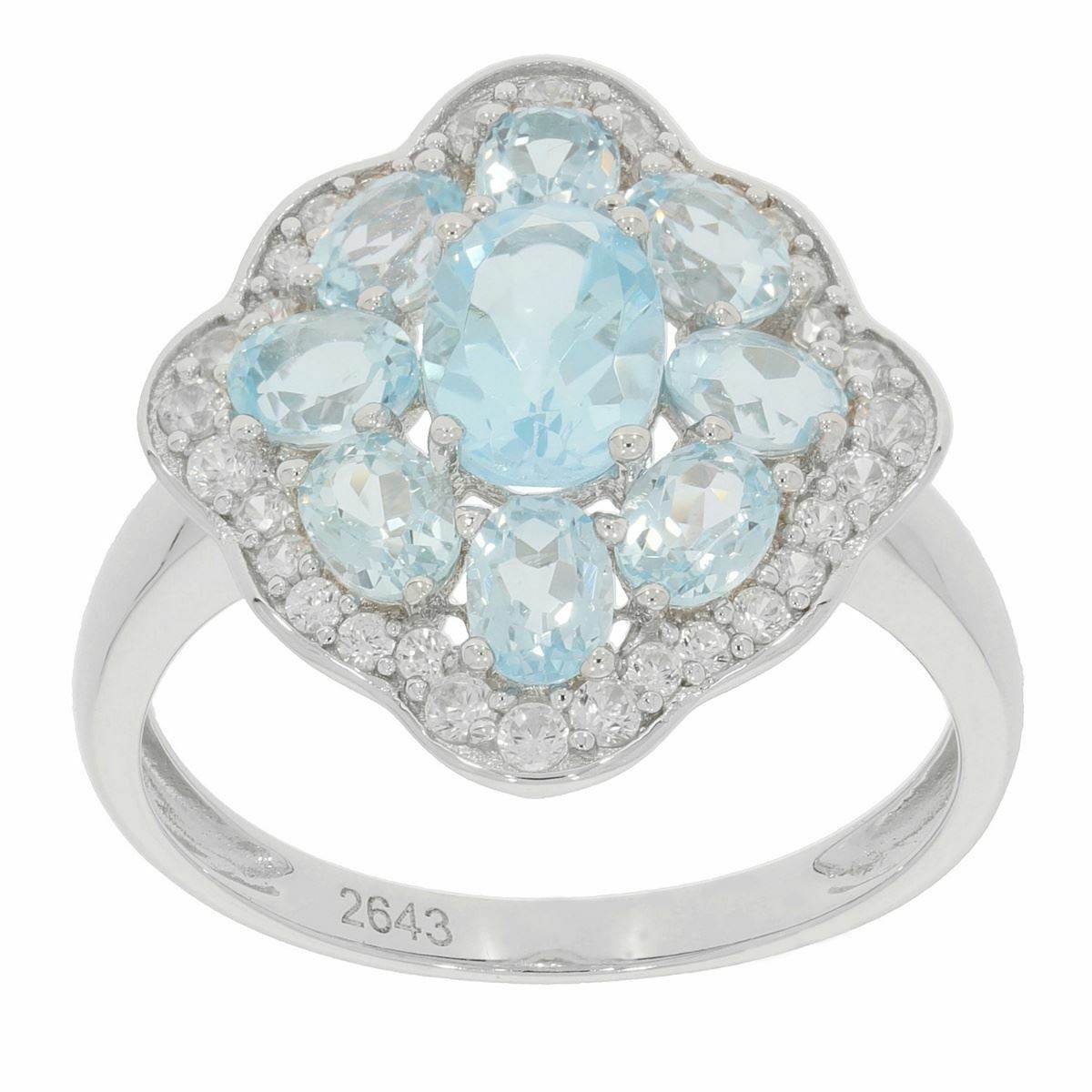 Sterling Silver Semi Mount Ring Setting OV 7X5mm White Topaz Solid - Syzjewelry